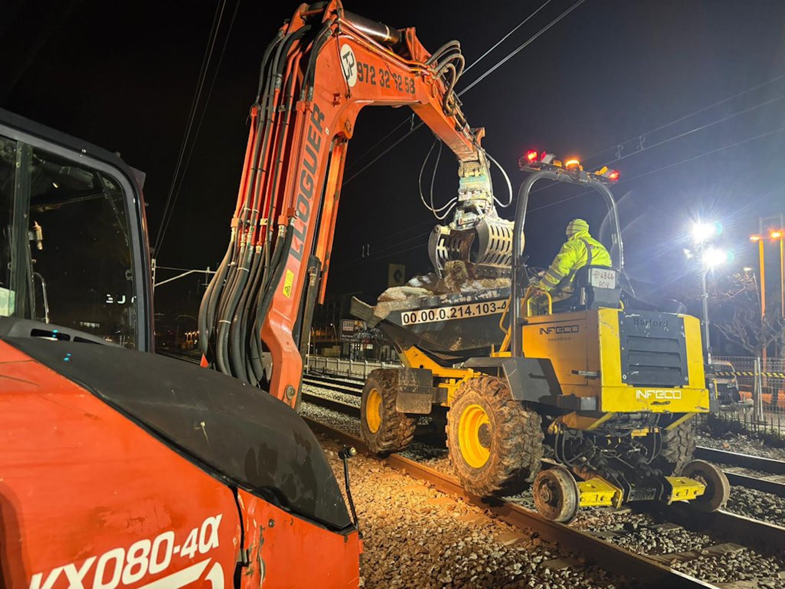 Operarios de Adif intervienen sobre la red ferroviaria catalana / ACN