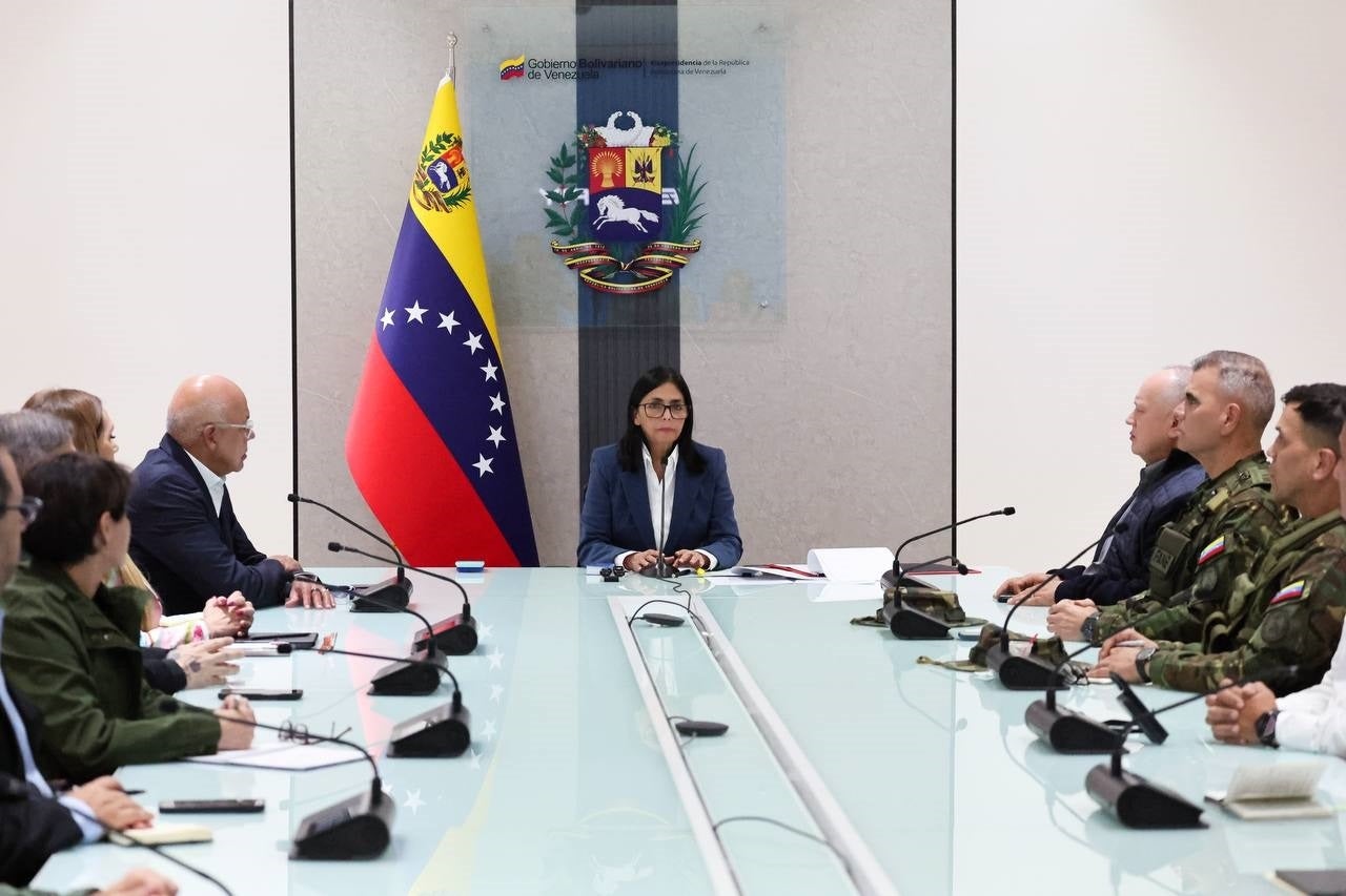 La vicepresidenta venezolana Delcy Rodríguez en una reunión de alto nivel / EP