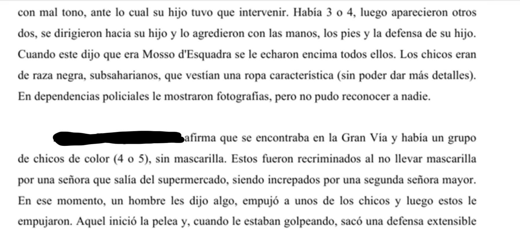 Part de la sentència on es descriu el testimoni de la Gemma que canvia la versió dels fets/QS