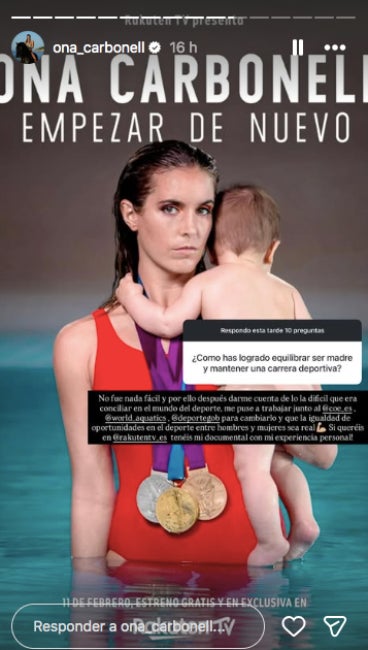 Ona Carbonell confessa que conciliar en el món de l'esport és complicat - Instagram