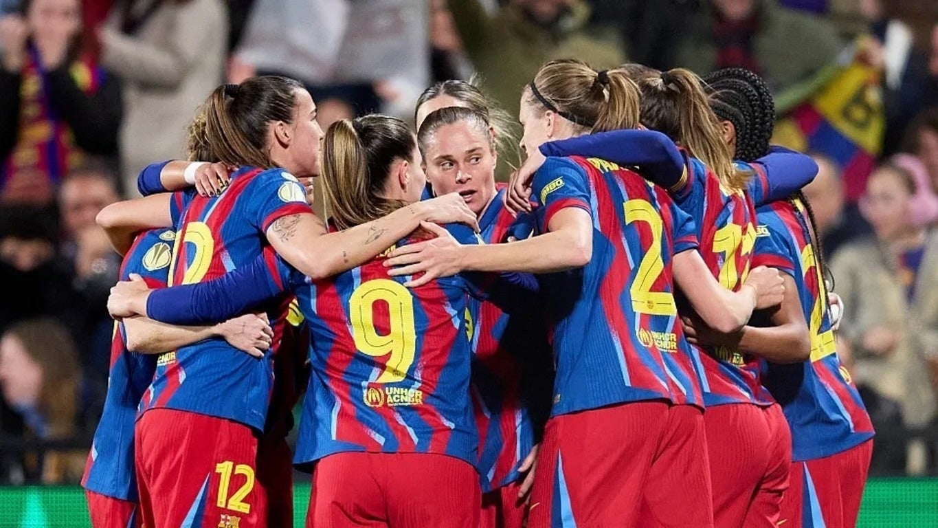 Les jugadores del Barça durant la final de la Supercopa femenina, que  va ser el programa més vist de la televisió a Catalunya aquest dissabte / RFEF / Europa Press
