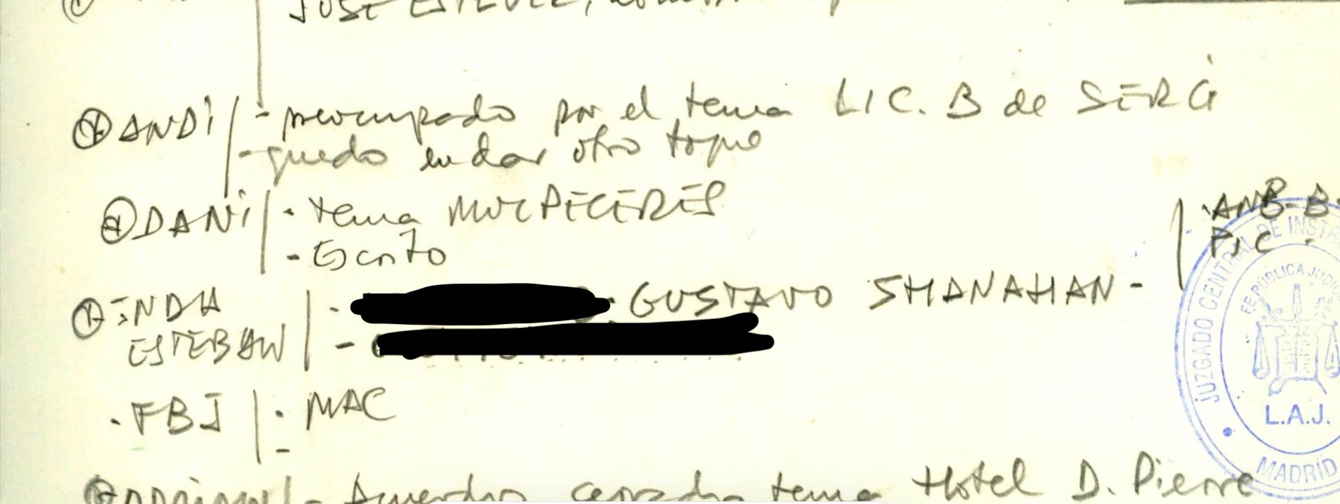 Dietarios de Villarejo de septiembre de 2013 explicando Shanahan/QS