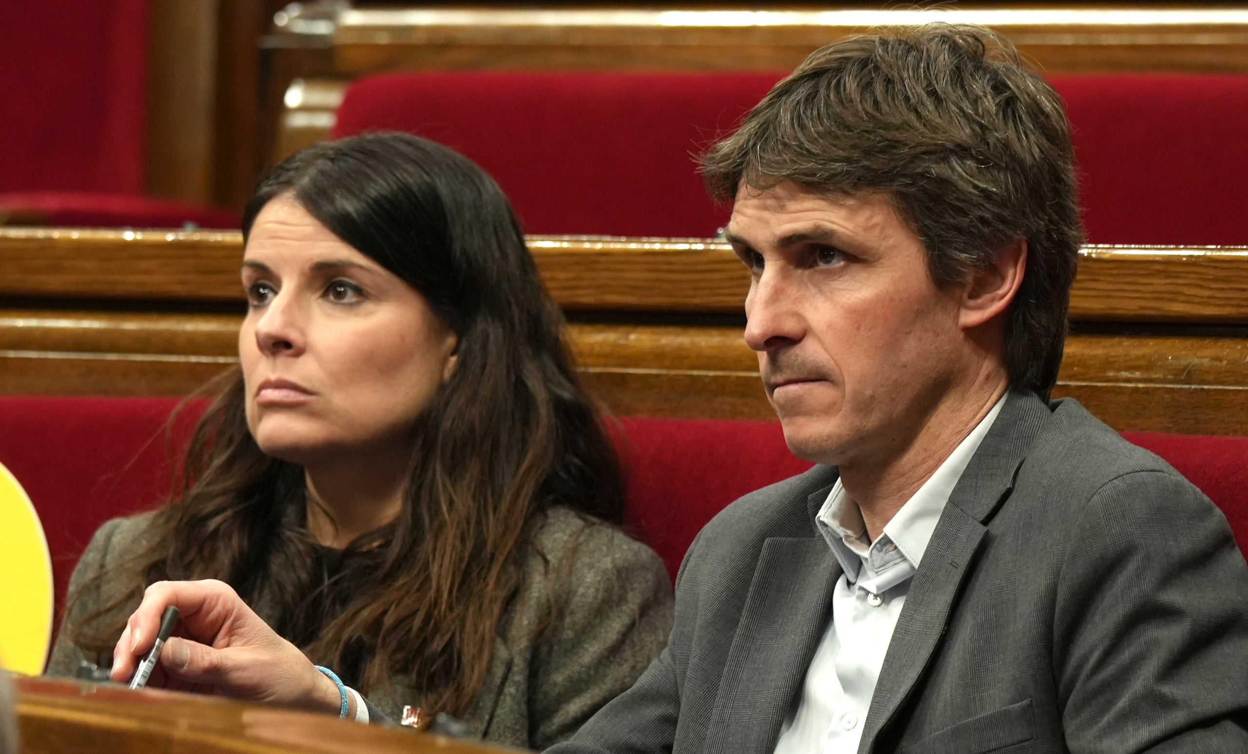 Salvador Vergés, portaveu de Junts al Parlament, i Mònica Sales, presidenta del grup parlamentari / ACN