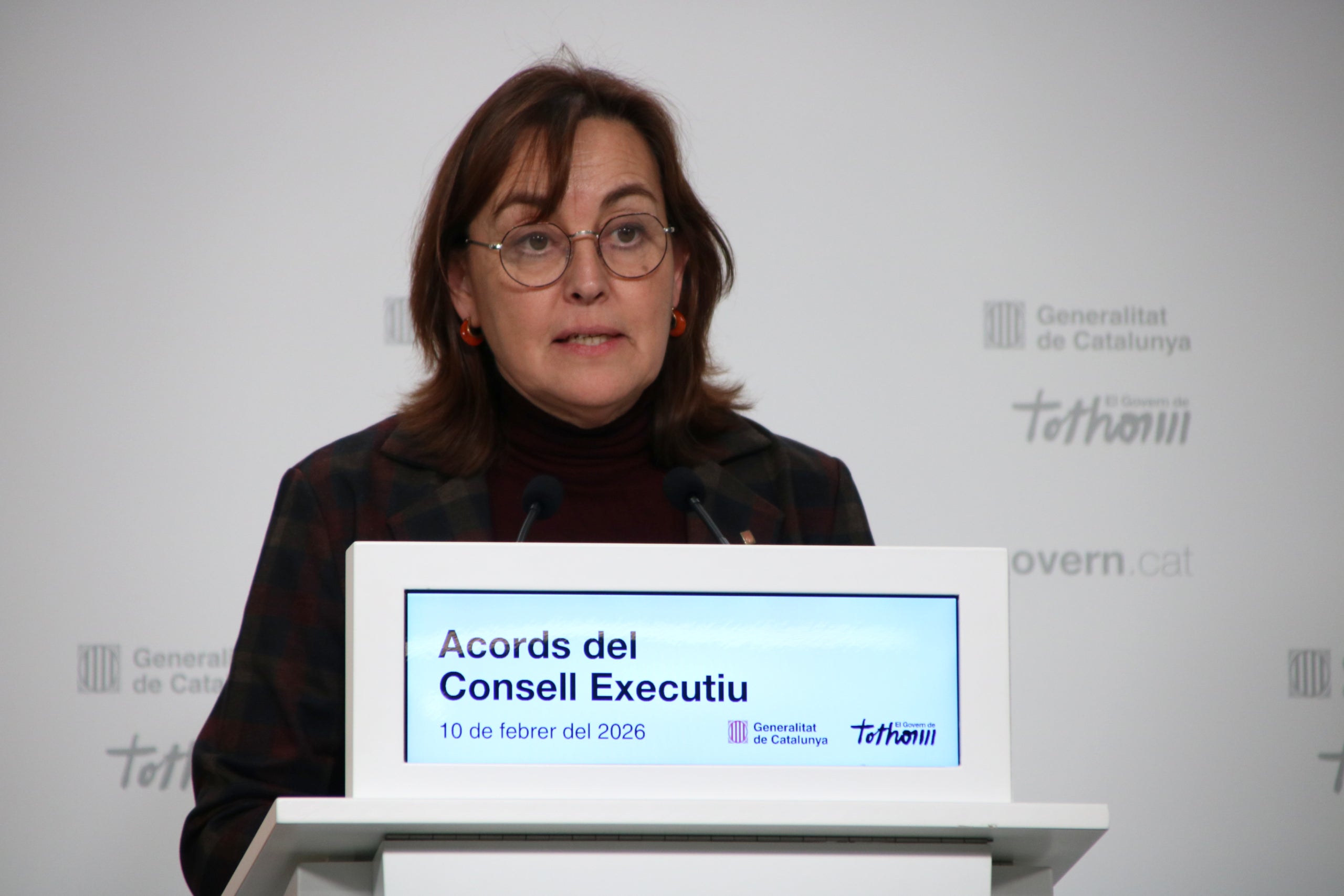 La portaveu del Govern i consellera de Territori, Sílvia Paneque, en roda de premsa | Sara Soteras (ACN)