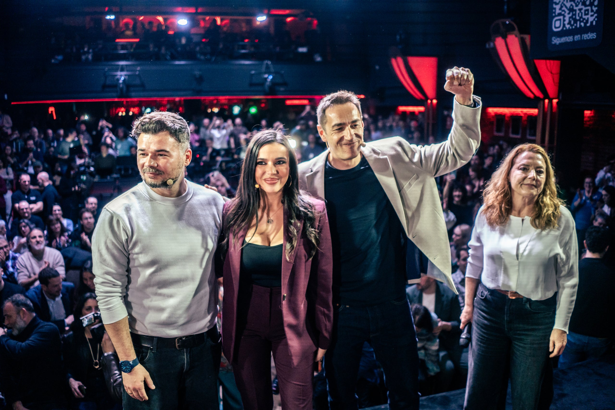 L'acte d'aquset dimecres impulsat per Gabriel Rufián i el diputat de Más Madrid Emilio Delgado a la sala Galileo Galilei de Madrid / César Vallejo Rodríguez / Europa Press