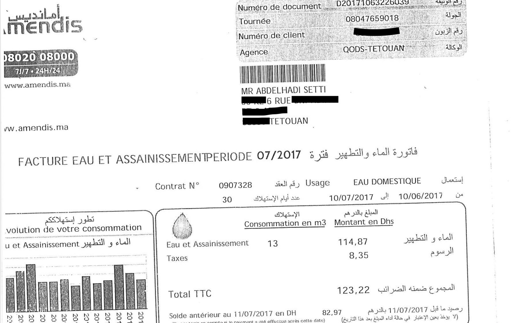 Un dels rebuts de la casa de Tetuan, on hi viviva l'exdona de l'imam, que van trobar entre les pertinences de l'imam/QS