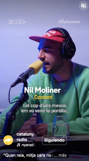 Nil Moliner explica d'on va venir la paràlisi facial que va patir - Instagram
