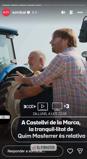 Quim Masferrer coneix el futur de la pagesia a Castellví de la Marca - Instagram