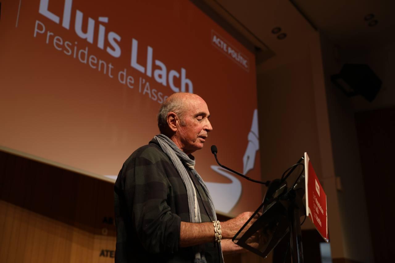El president de l'ANC, Lluis Llach, durant l'acte 'Som independentisme. Som acció. Som Assemblea' 