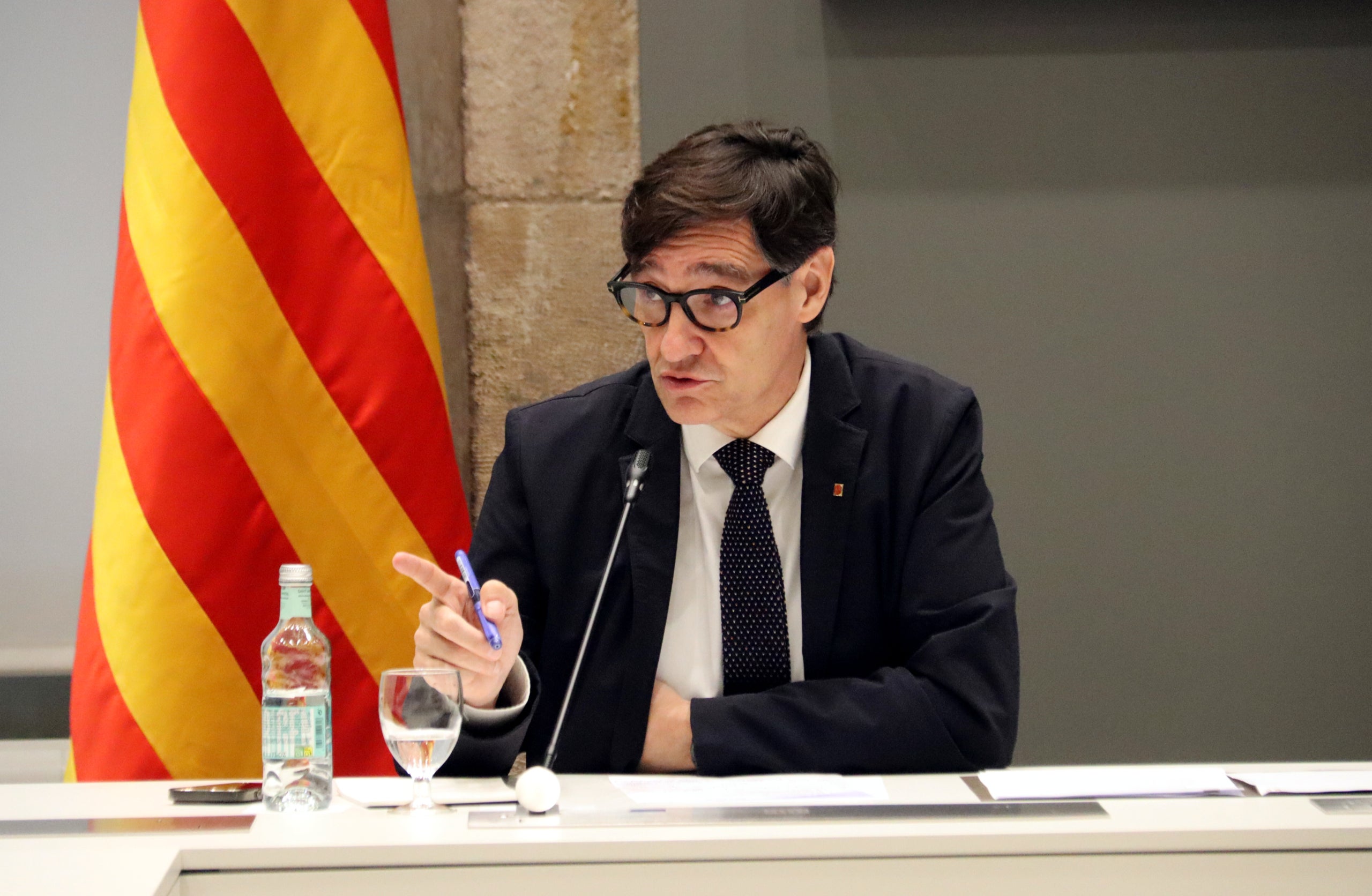 El president de la Generalitat, Salvador Illa, durant la reunió extraordinària del Consell del Diàleg Social de Catalunya. | Nazaret Romero (ACN)