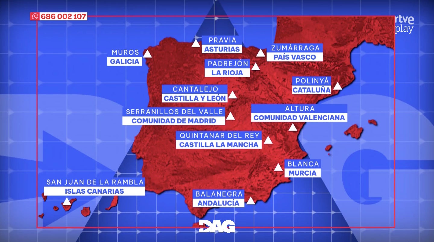 Així queda el mapa amb els pobles participants del Grand Prix - TVE