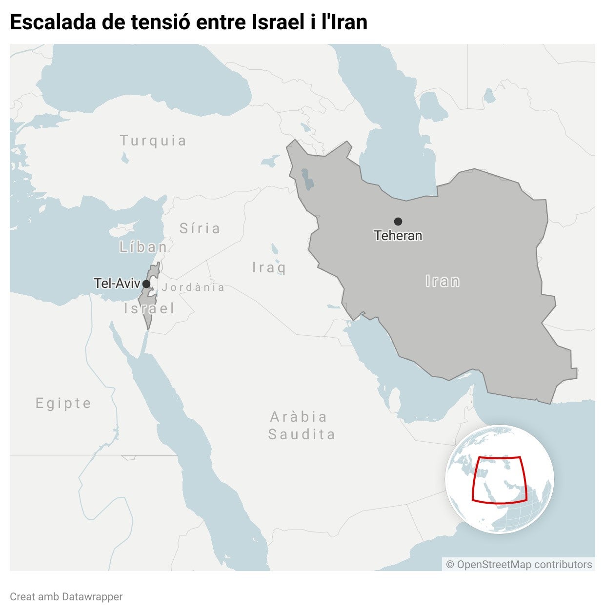 Mapa de situació d'Israel i l'Iran enmig de l'actual escalada de tensió | Guifré Jordan (ACN)