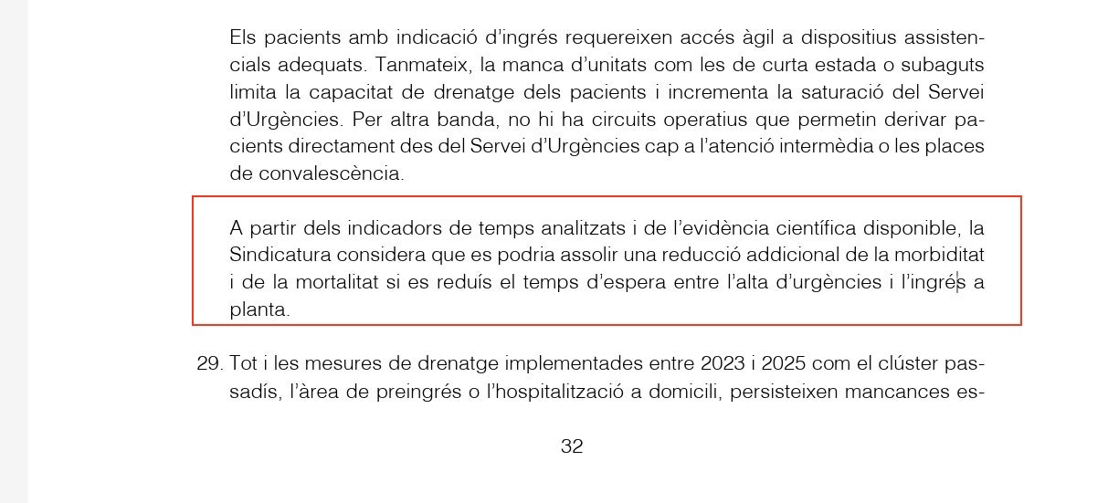 Parte del informe de la Sindicatura sobre el Trueta de Girona/QS