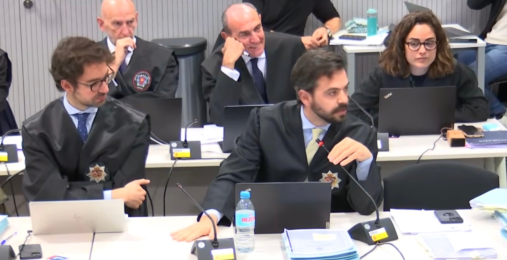 Los abogados del Estado en un momento del juicio de los Pujol de este martes/QS