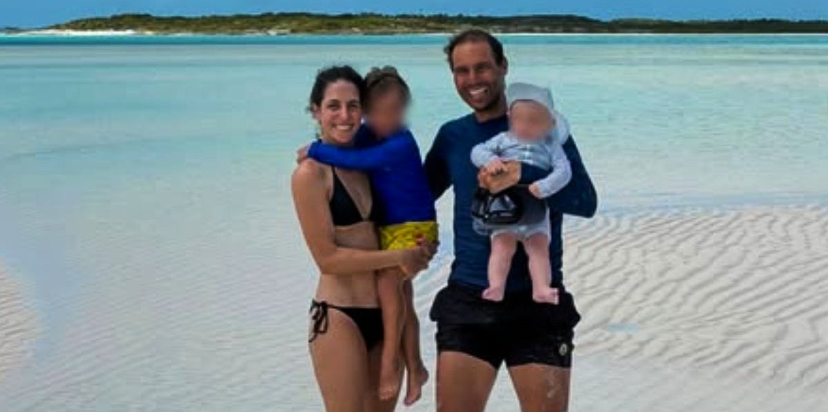 Rafa Nadal, con la esposa y los niños en las Islas Bahamas - Instagram