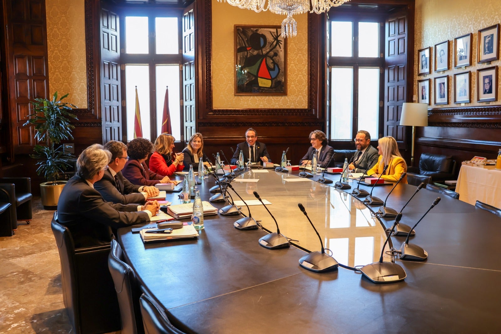 Una imatge de l'inici de la reunió de mesa del Parlament d'aquest dimarts/Parlament