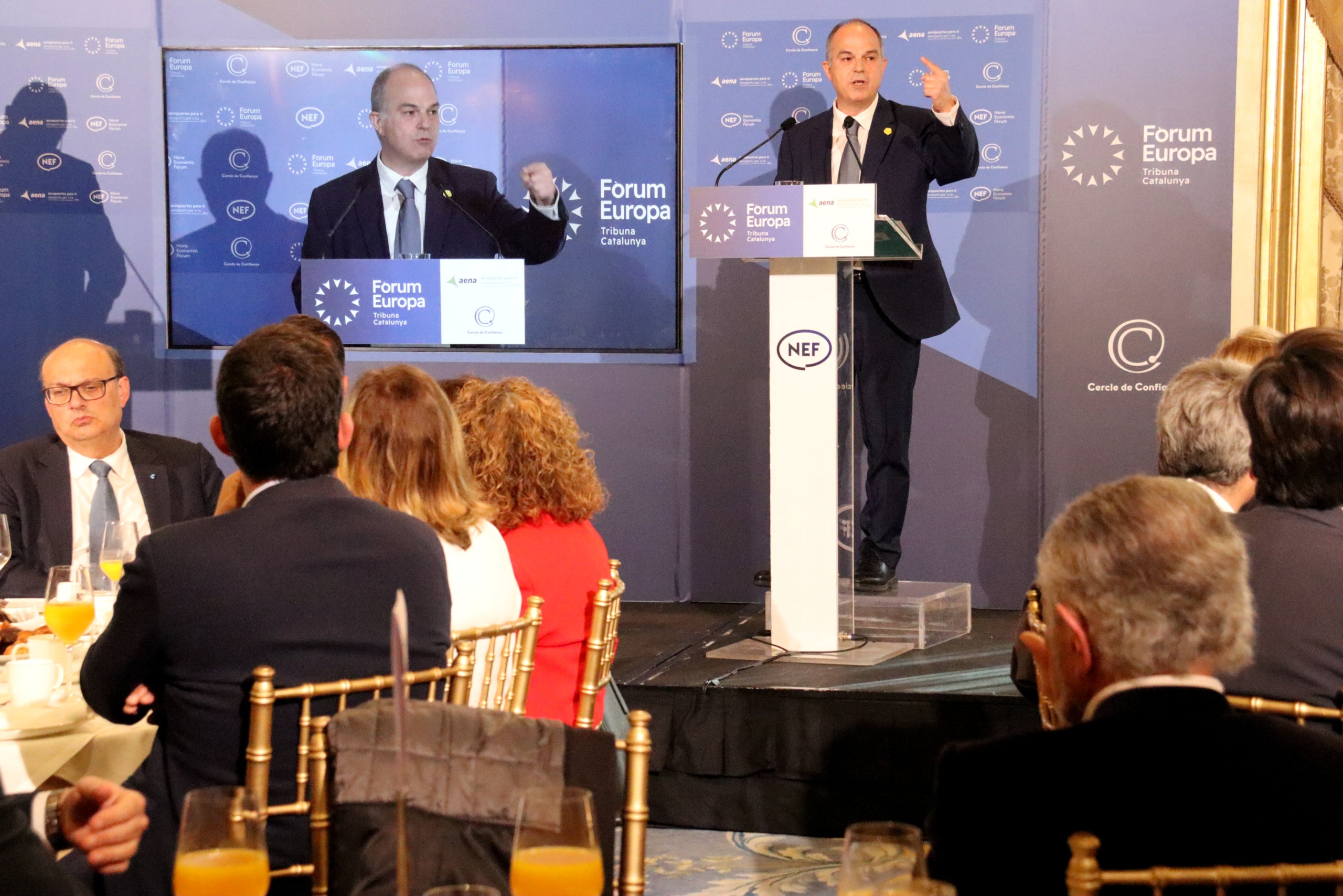 El secretario general de Junts, Jordi Turull, en el Nova Economia Fòrum. | Nazaret Romero (ACN)