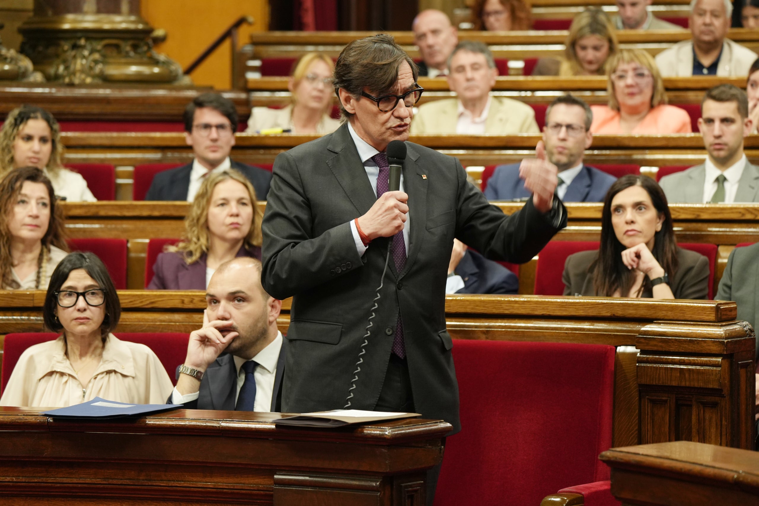 El president de la Generalitat, Salvador Illa, al Parlament. | Miquel Codolar (ACN)