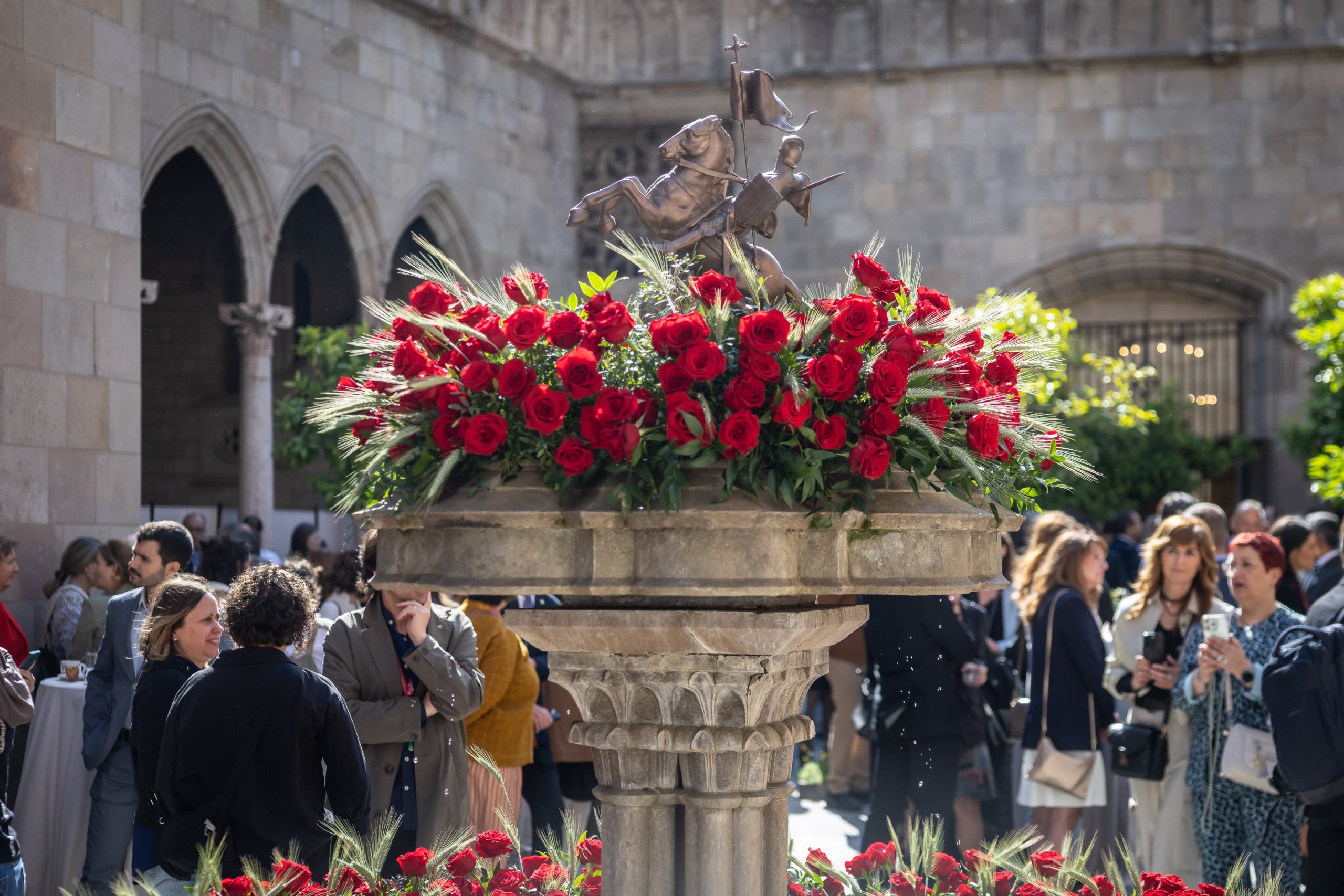 Una imatge del Pati dels Tarongers amb les roses/Jordi Borràs