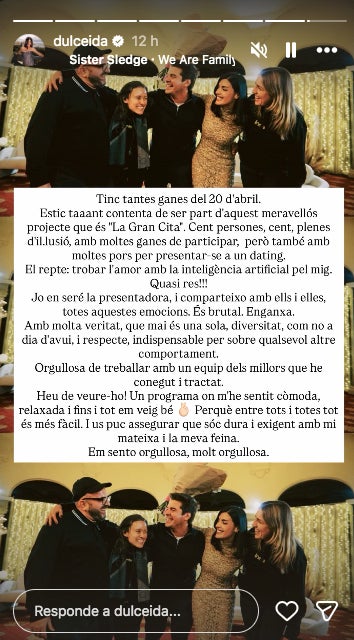 Dulceida, nerviosa abans de l'estrena de La gran cita - Instagram