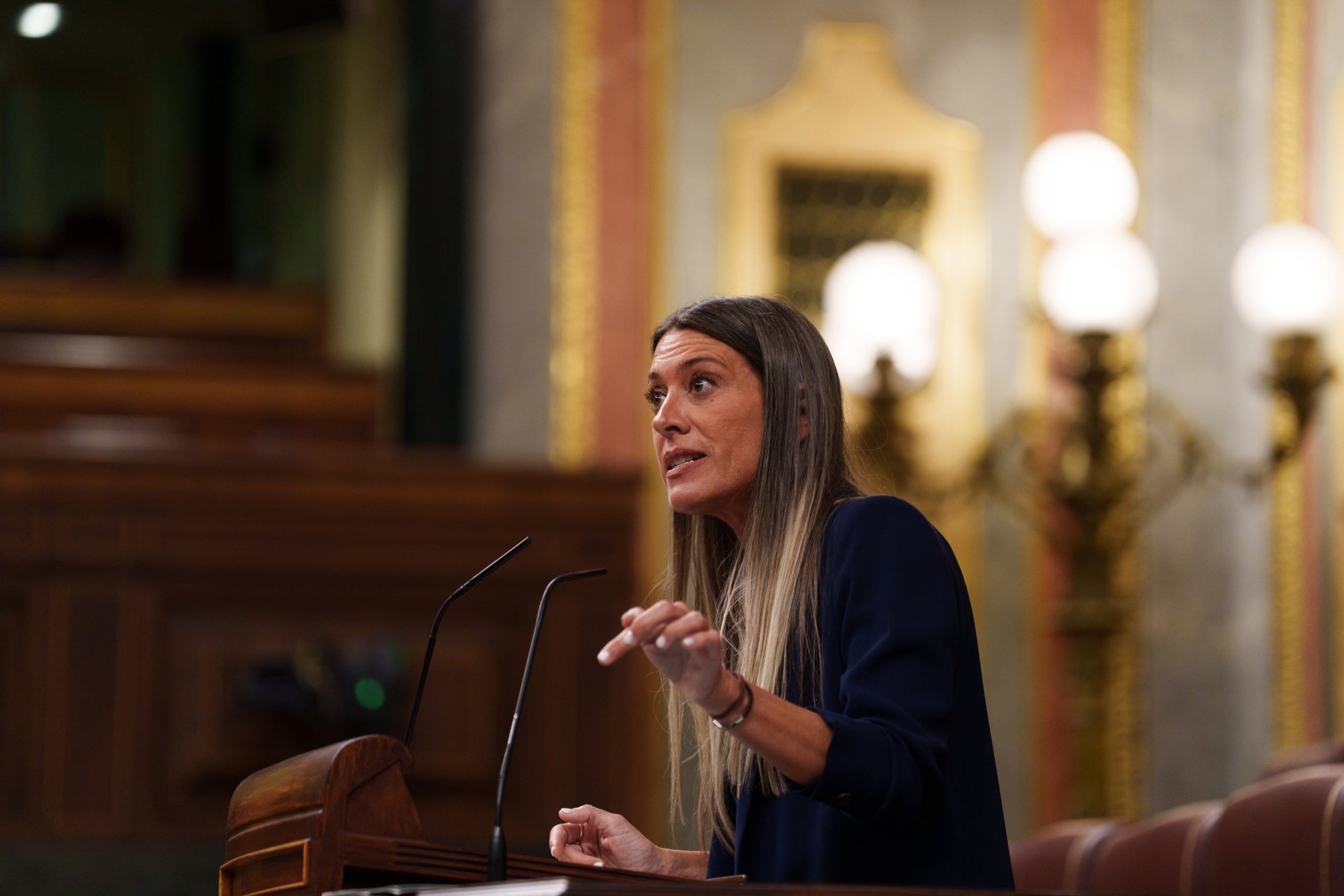 La portavoz de Junts en el Congreso, Miriam Nogueras, durante su intervención / Matias Chiofalo / Europa Press