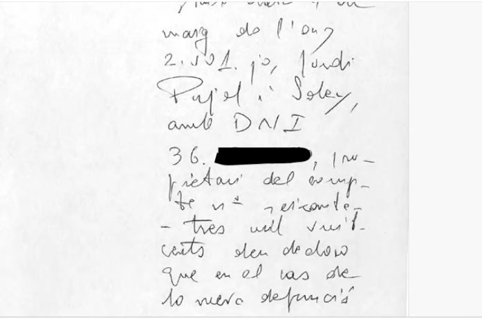 El manuscrit de Jordi Pujol Ferrusola/QS