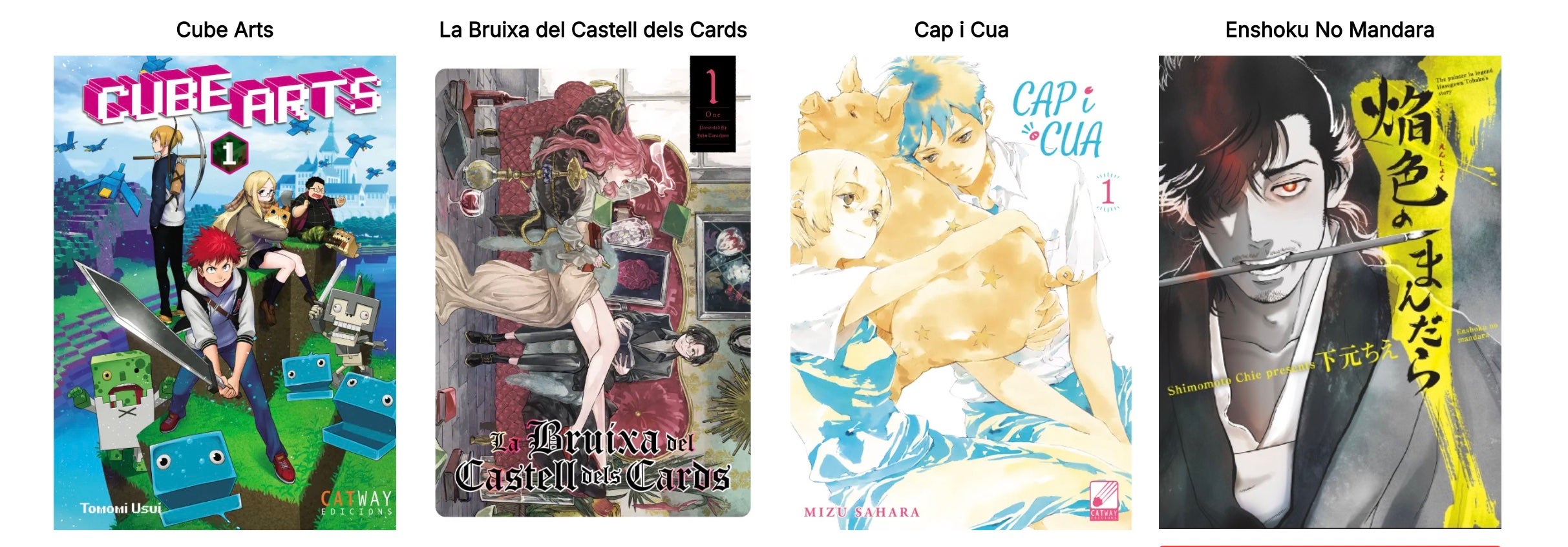 Portades dels manga editats per Catway edicions