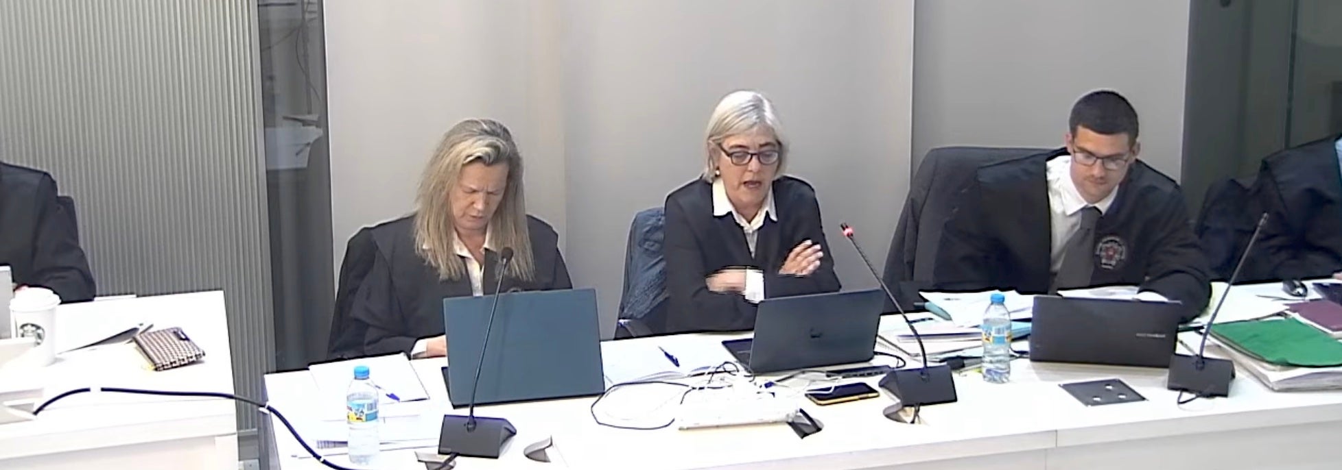 Las acusaciones populares, con Gloria del Pascual, del PSOE, en medio de la imagen/QS