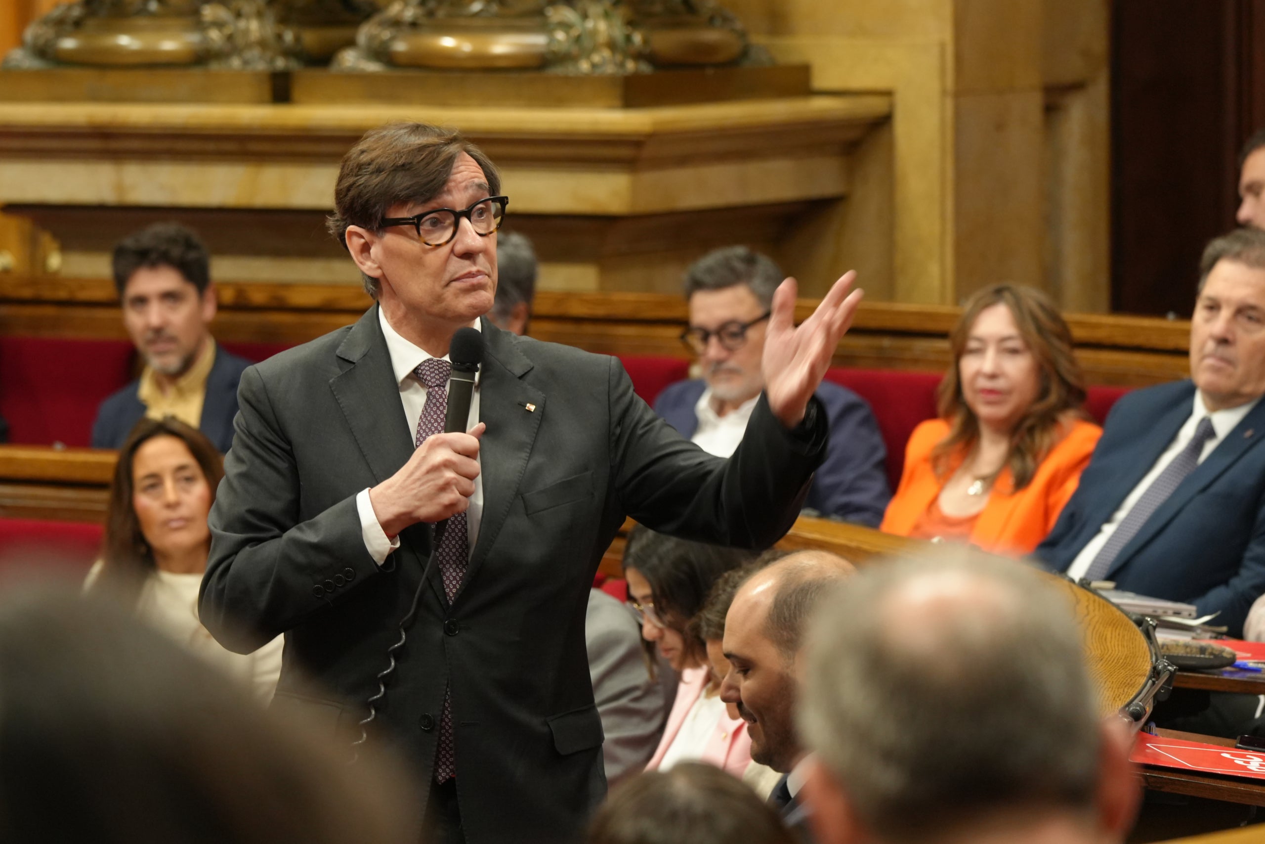 El president de la Generalitat, Salvador Illa, al Ple del Parlament. | Enric Sitjà Rusiñol (ACN)