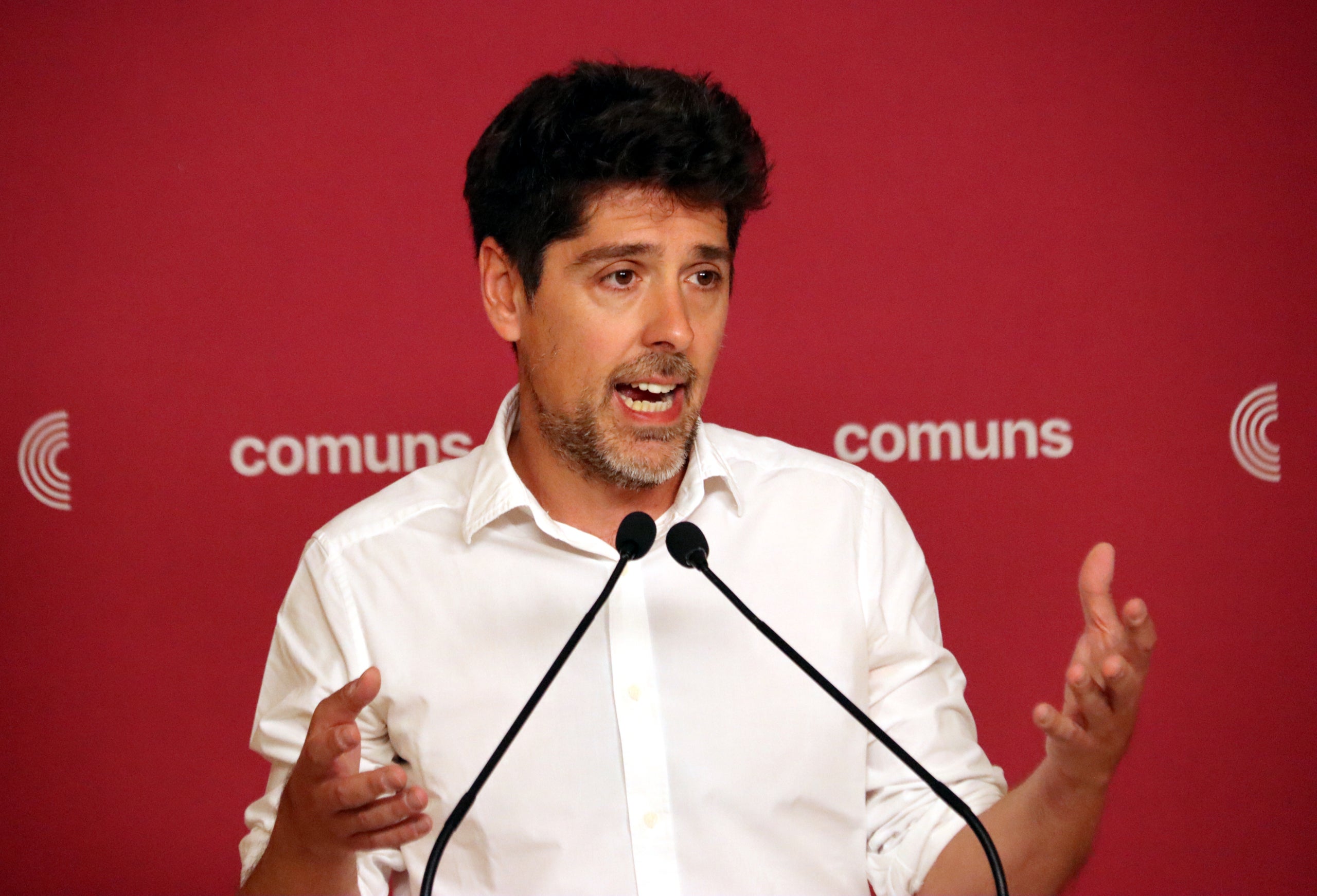 El portaveu dels Comuns al Parlament, David Cid, en roda de premsa. | Nazaret Romero (ACN)