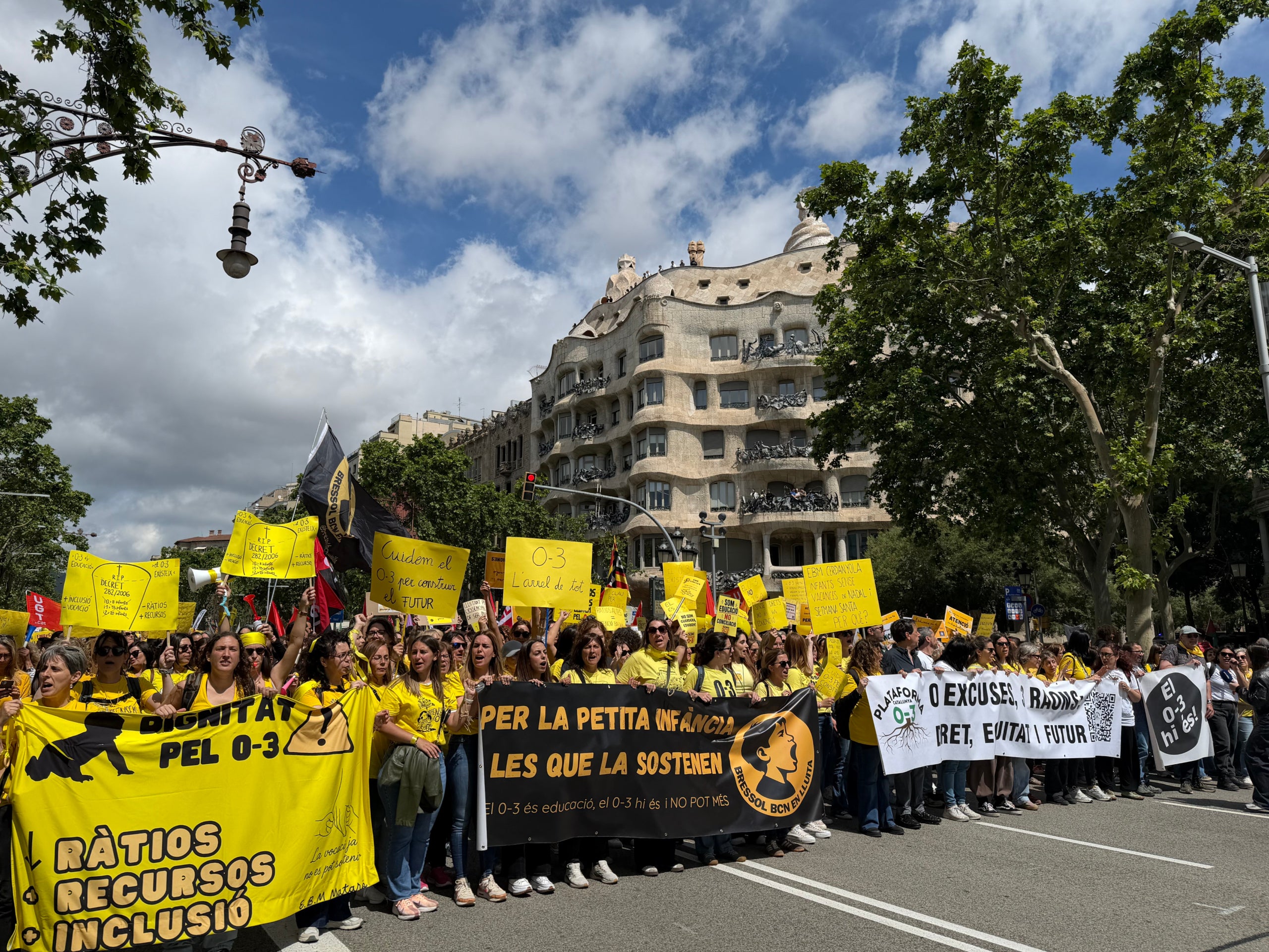 Manifestación de trabajadoras de las escuelas infantiles en Barcelona. | Albert Hernàndez Ventós (ACN)