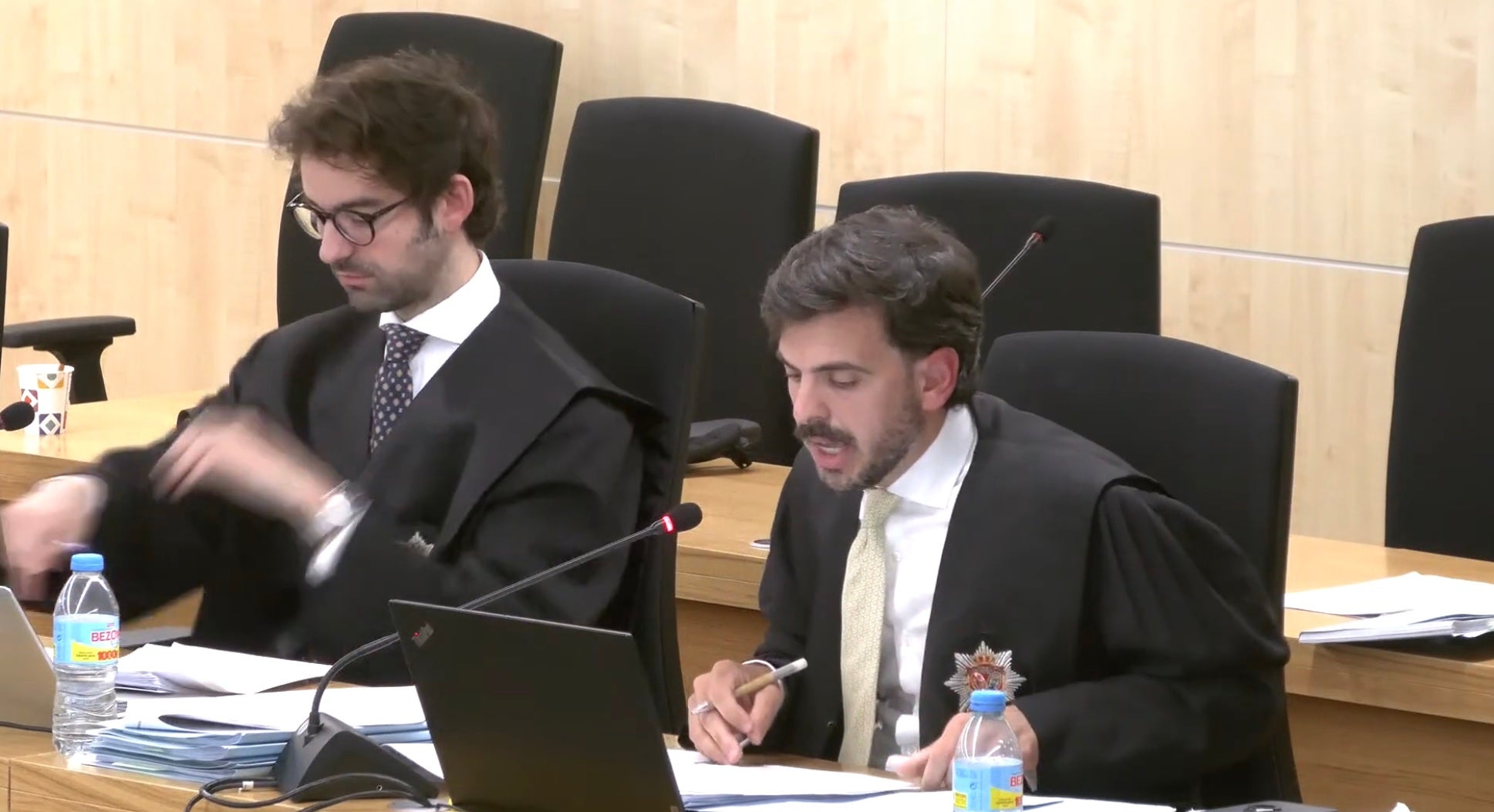 Els dos advocats de l'Estat en la sessió d'aquest dimarts Ignacio Ocio i Alvaro Bazal Bonelli, del judici del Pujol