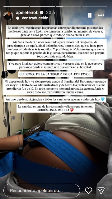 Ana Peleteiro explica que ha hagut d'anar a urgències - Instagram