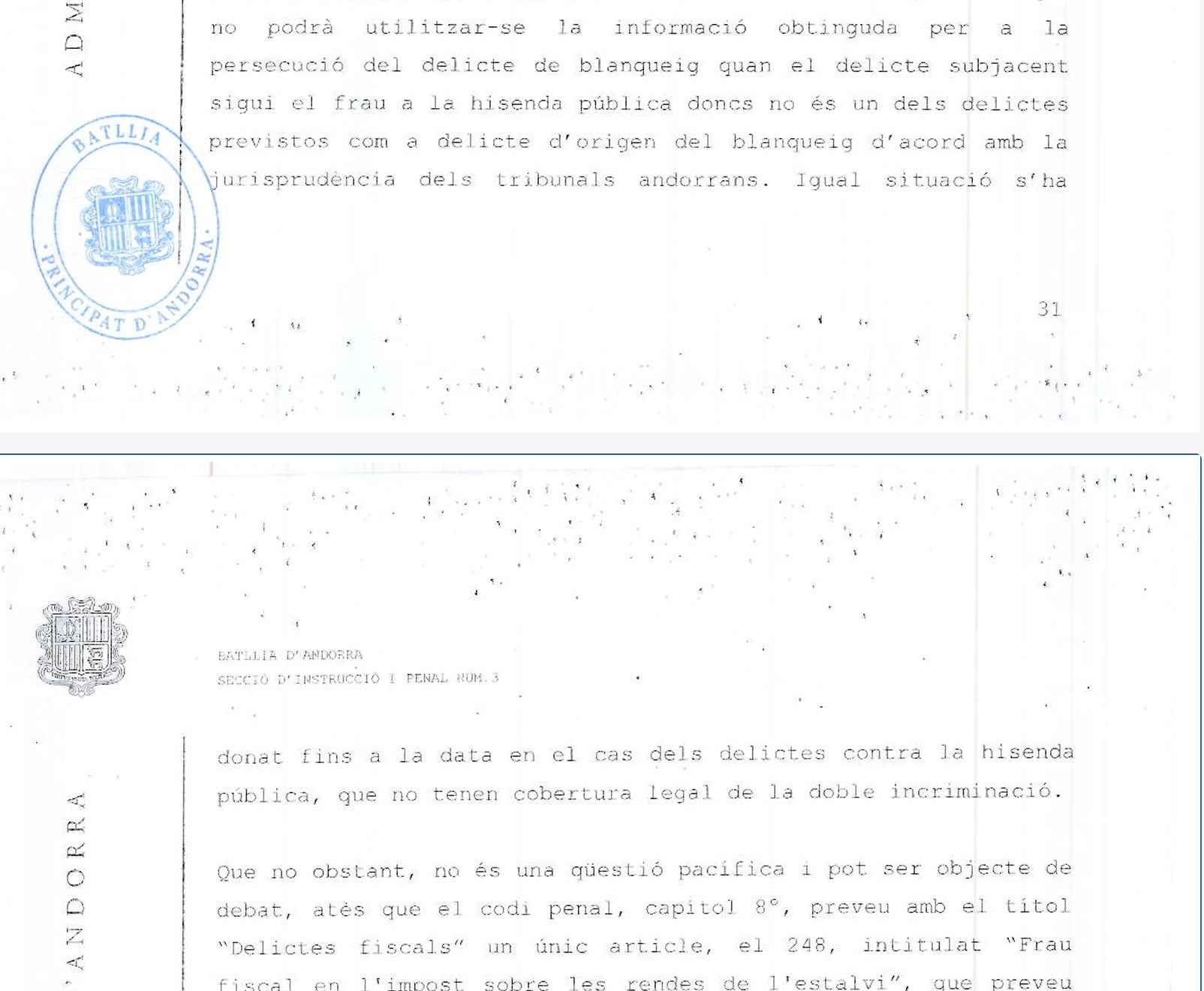 Part de la interlocutòria de la jutgessa que no permetia utilitzar una documentació que les acusacions han utilitzat/QS