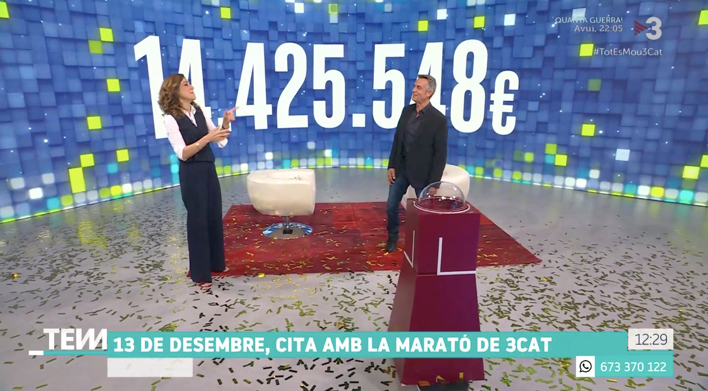 Anuncien quin ha estat el marcador final de La Marató - TV3