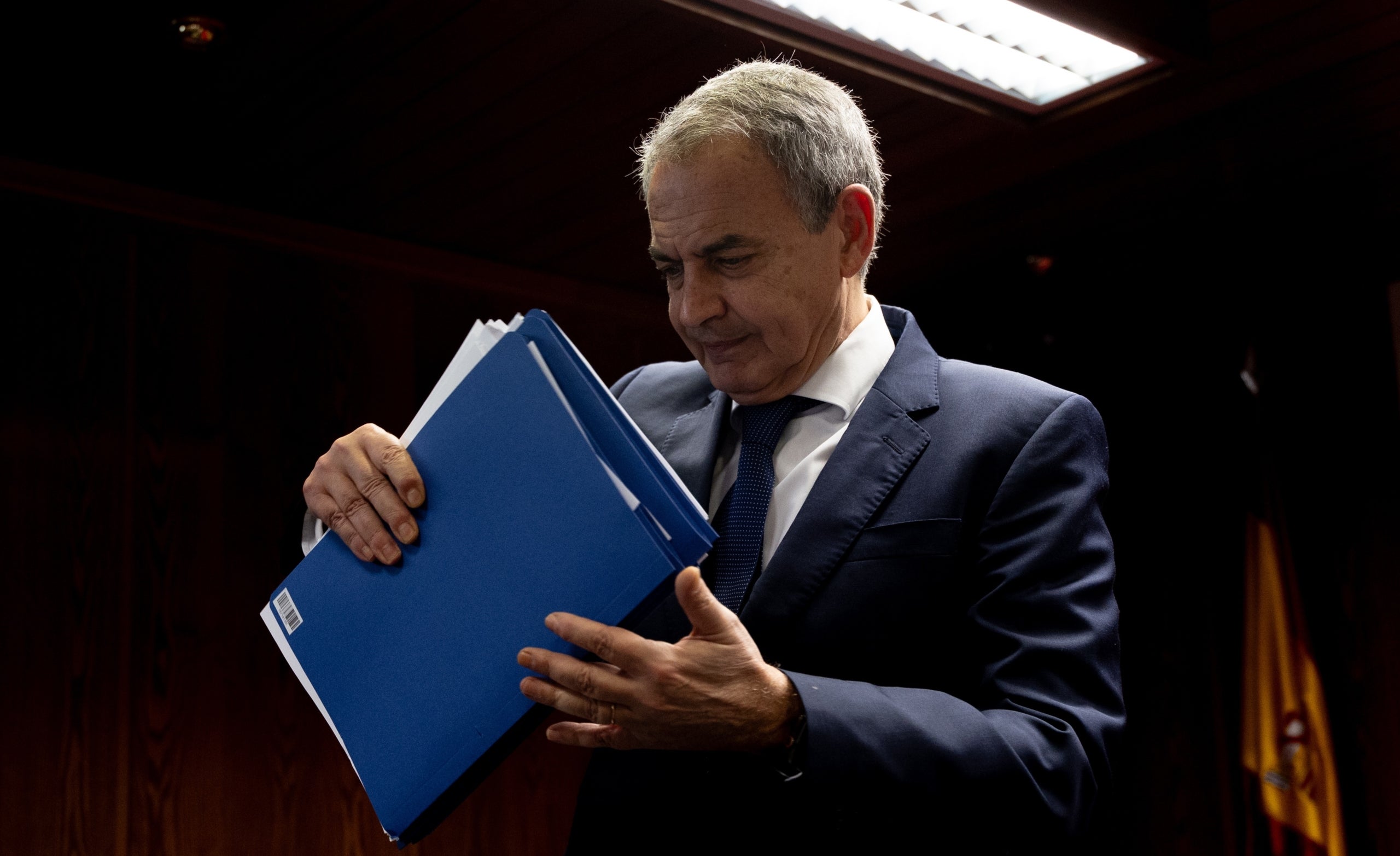 José Luis Rodríguez Zapatero en la compareixença al Senat