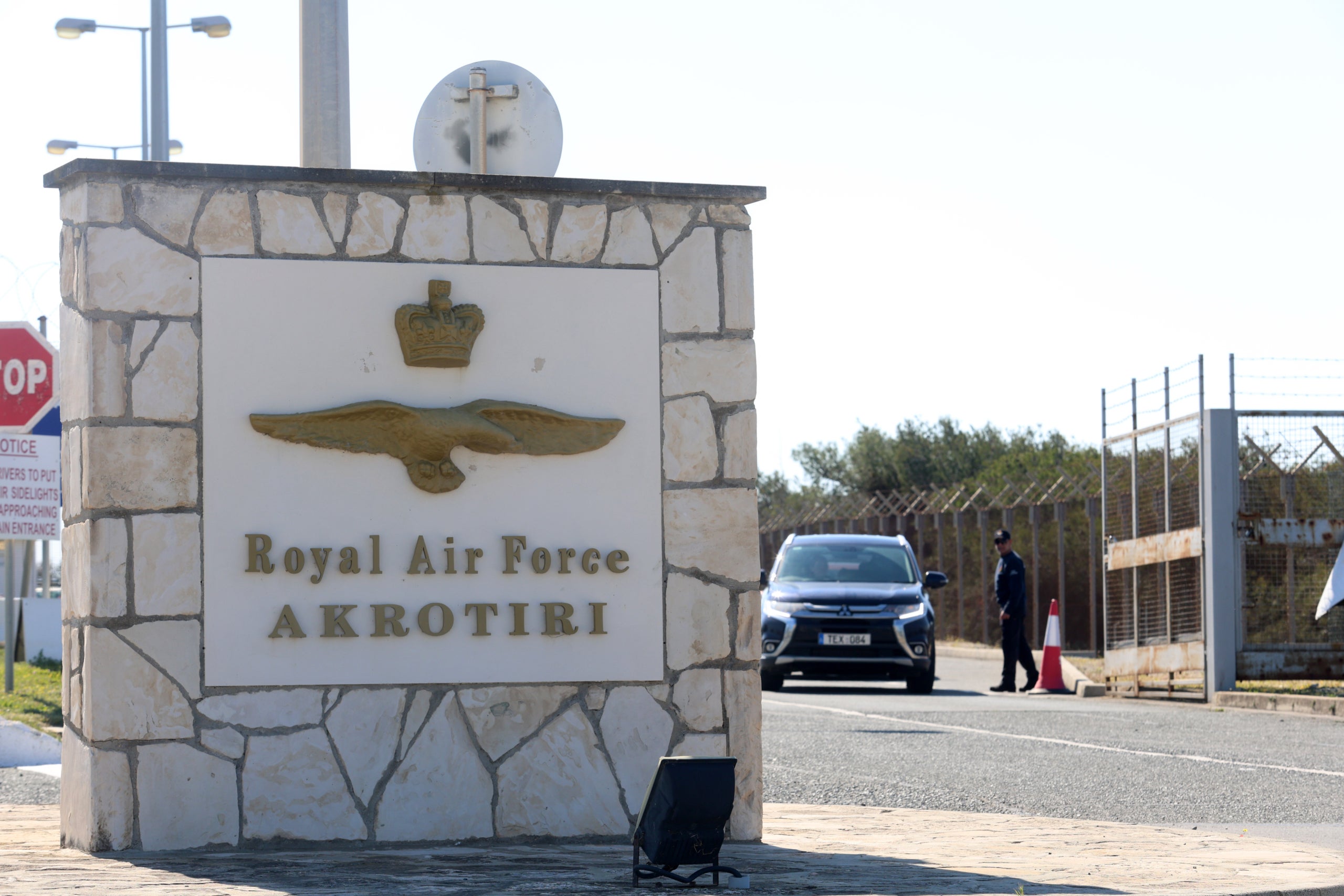 L'entrada de la base de la RAF (Força Reial Aèria) a Akrotiri, Xipre.  Europa Press / Contacto / George Christophorou