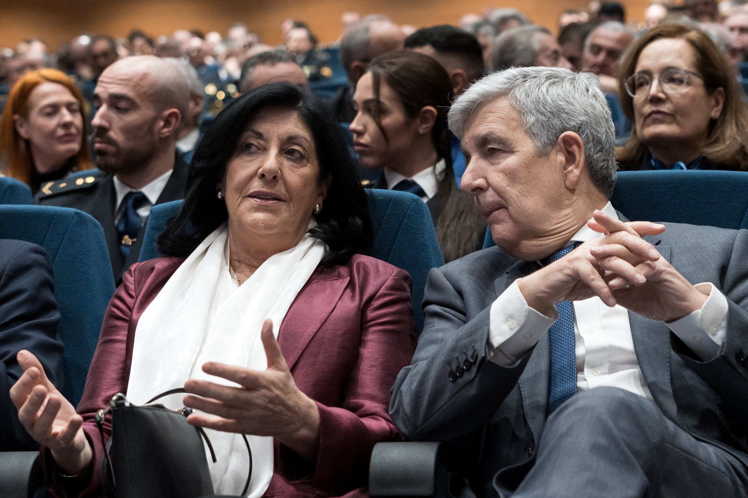 La directora del CNI, Esperanza Casteleiro con el presidente de la Audiencia Nacional, Juan Manuel Fernández en una imagen de archivo/ Diego Radamés / Europa Press