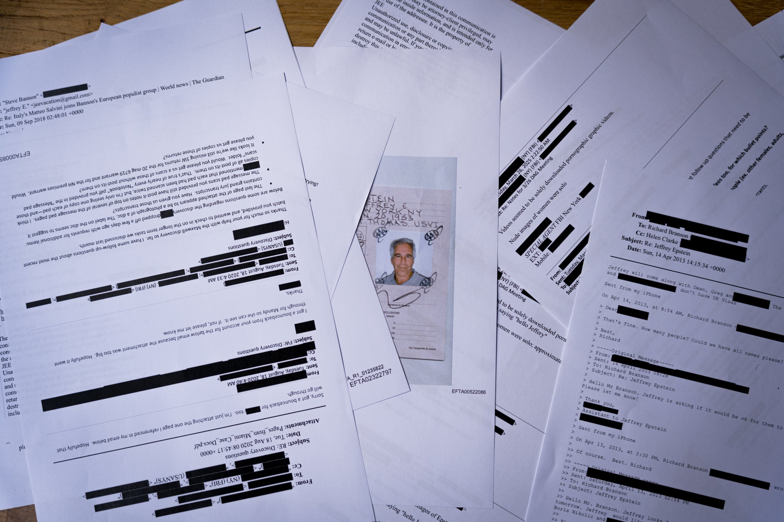  Documents inclosos en el llançament del Departament de Justícia dels Estats Units dels fitxers Jeffrey Epstein. Europa Press / Contacto / Davide Bonaldo