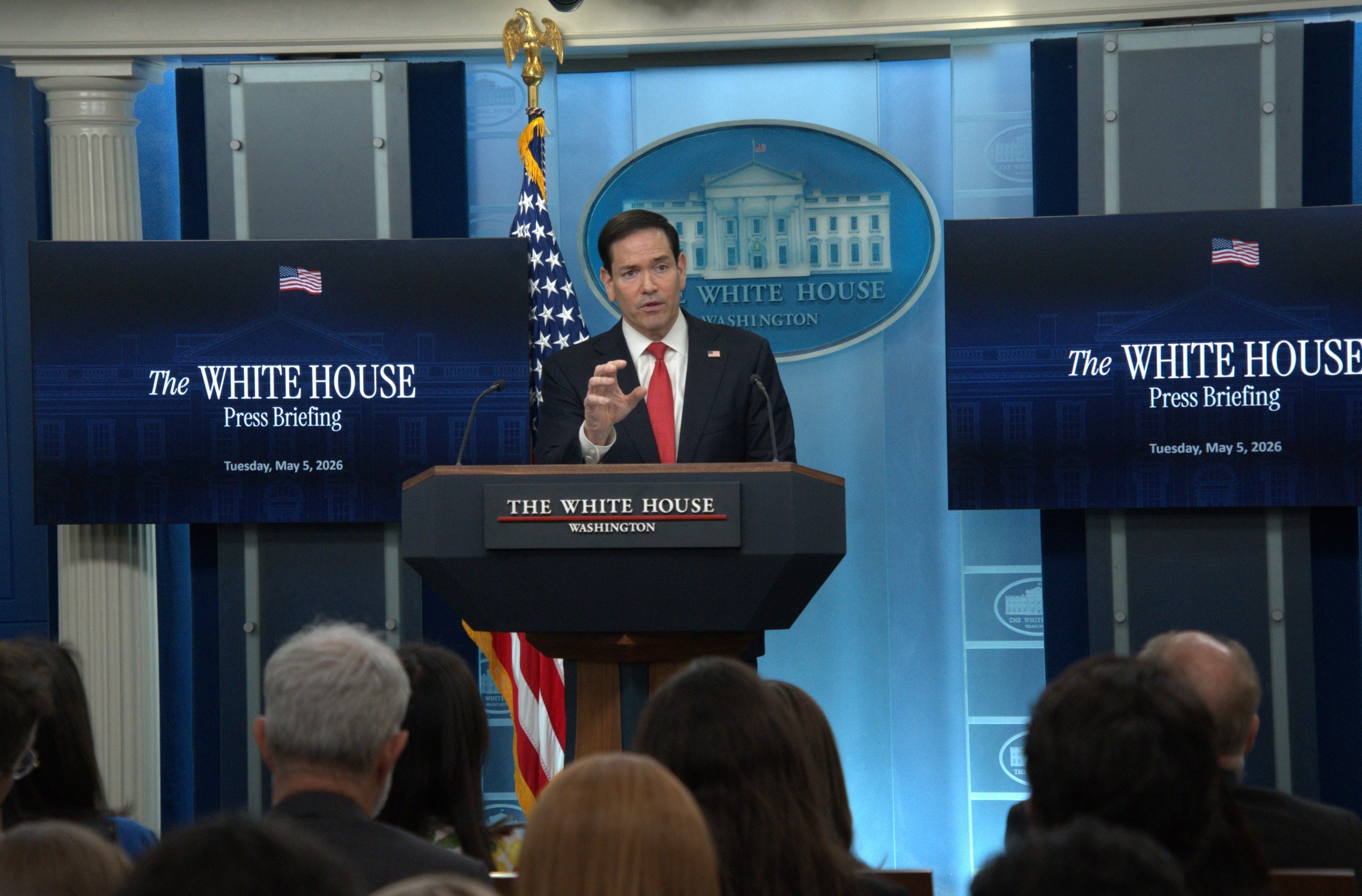  El secretario de Estado de los Estados Unidos, Marco Rubio, habla durante una rueda de prensa en la Casa Blanca en Washington. Li Yuanqing / Xinhua News / Europa Press