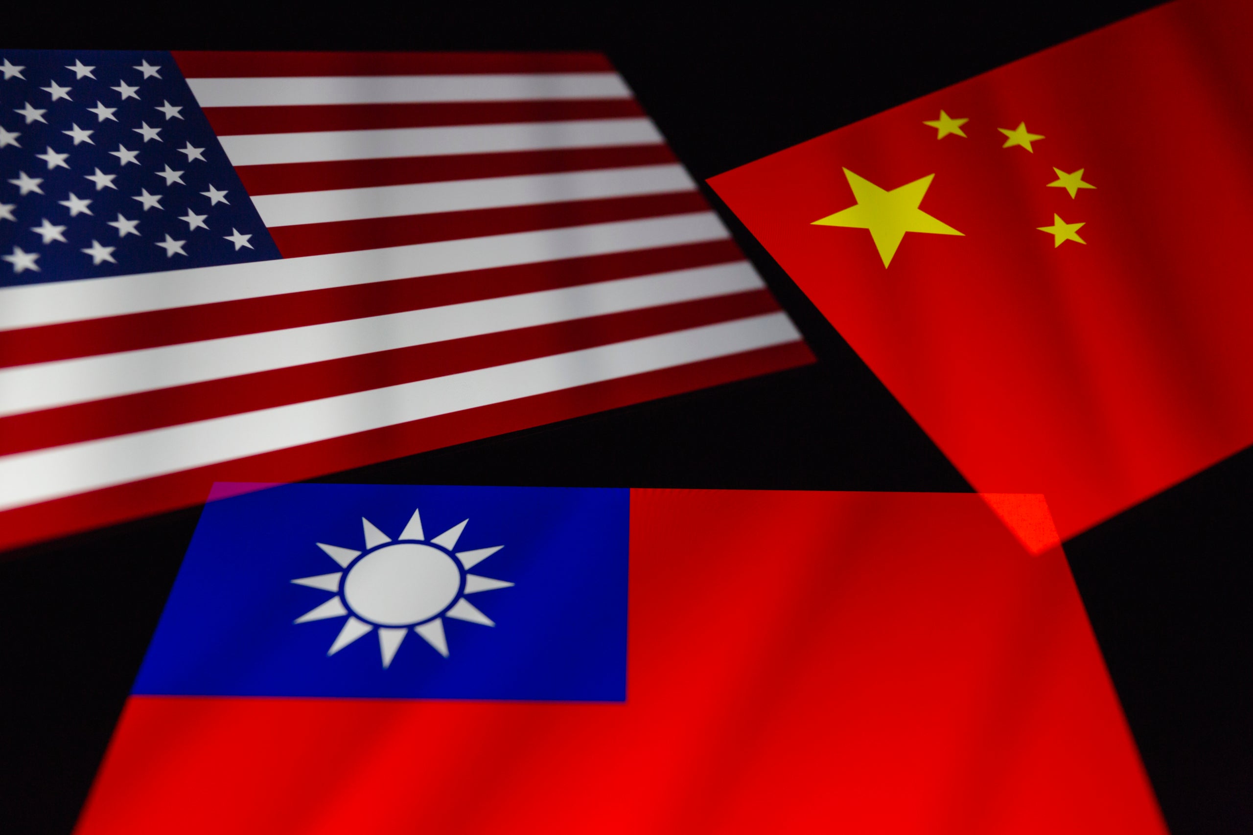  Una muestra digital de las banderas de Estados Unidos, Taiwán y China. Andre M. Chang / ZUMA Press Wire / d / DPA 
