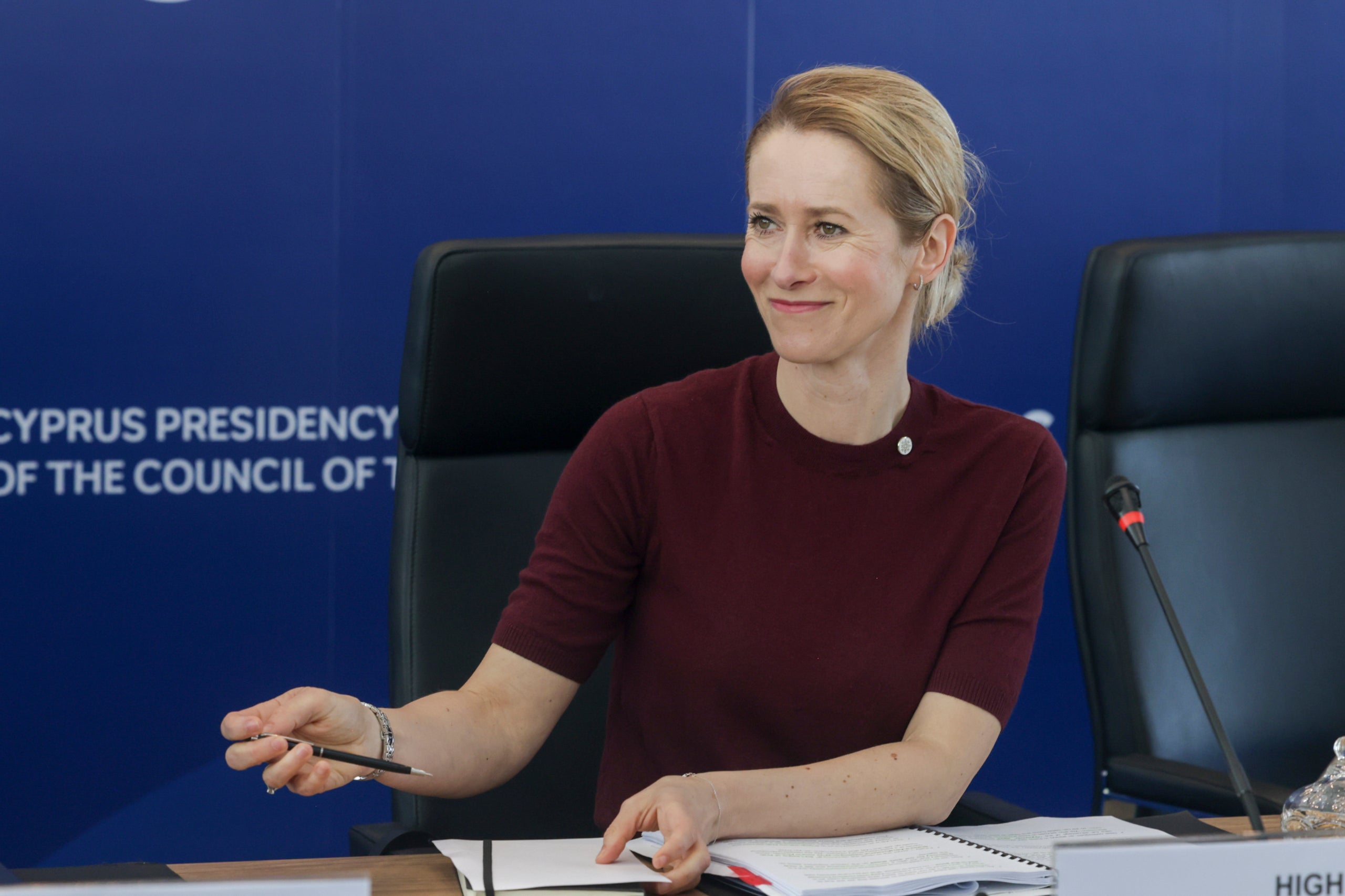L'Alta Representant de la Unió Europea per a la Política Exterior, Kaja Kallas. REMITIDA / HANDOUT por KYRIAKOS H.