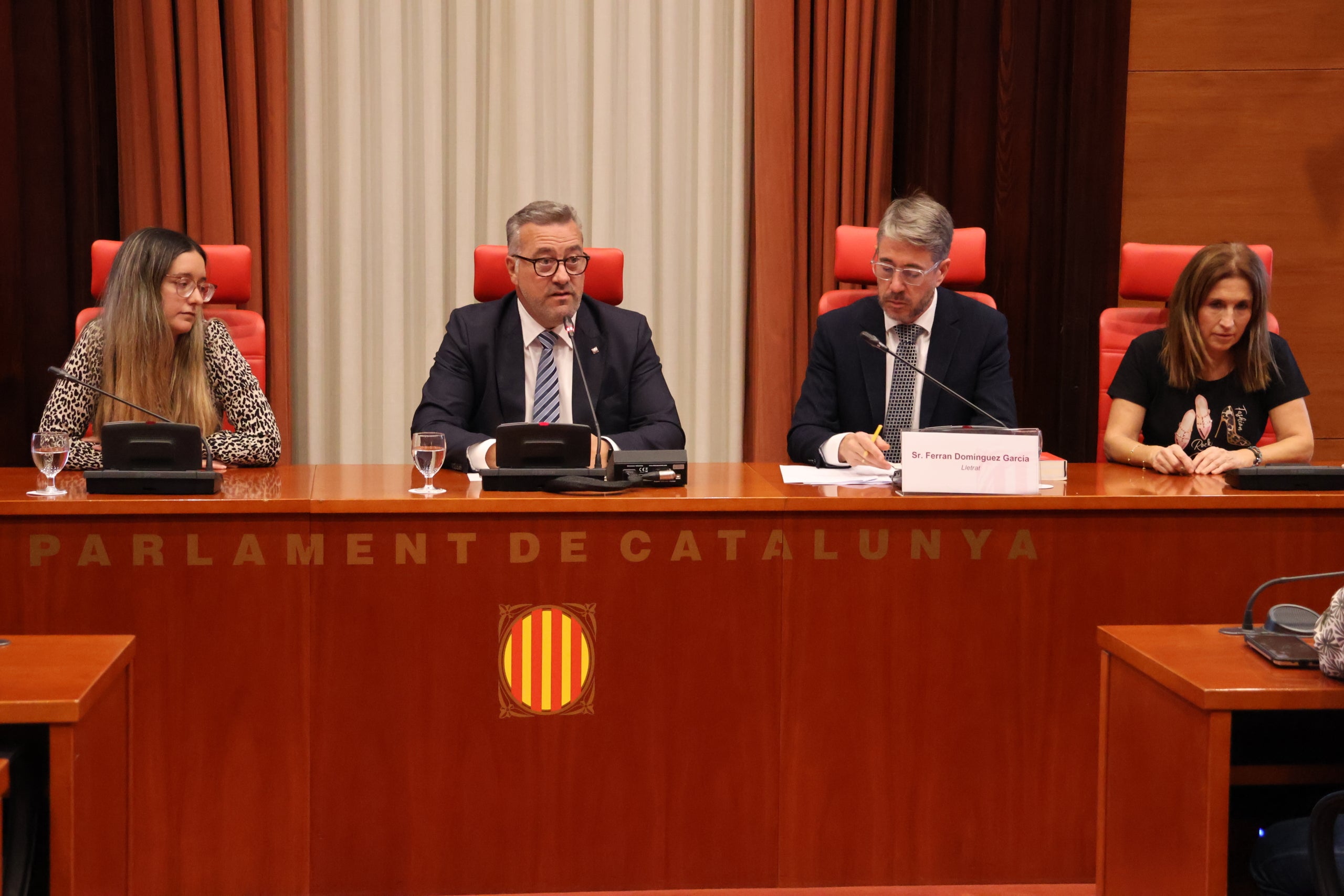 Una imatge de la Comissió d'Investigació de la DGAIA al Parlament, amb el seu president, el diputat socialista Jordi Riba, al centre de la imatge/Parlament