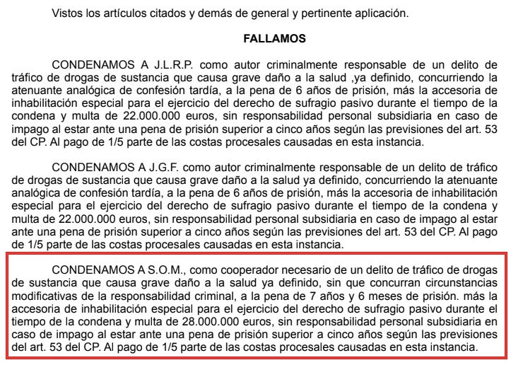 Part dispositiva de la sentència que condemna el talp als Mossos per l'!-O
