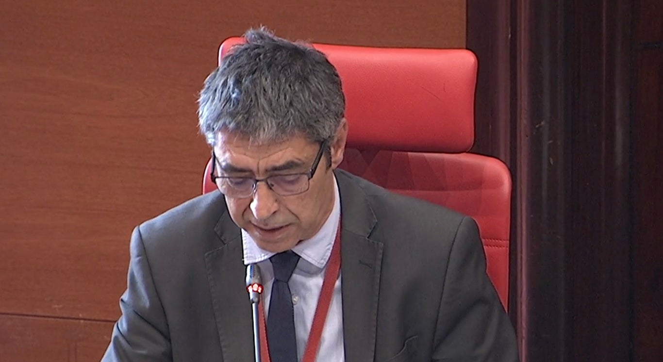 Josep Lluís Trapero, en un moment de la seva intervenció