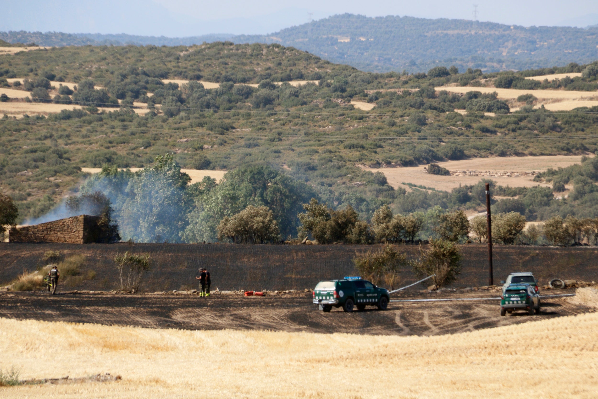 Agents Rurals investiguen les causes de l'incendi de Torrefeta i Florejacs, vora una línia de telefonia al nucli de Selvanera / ACN