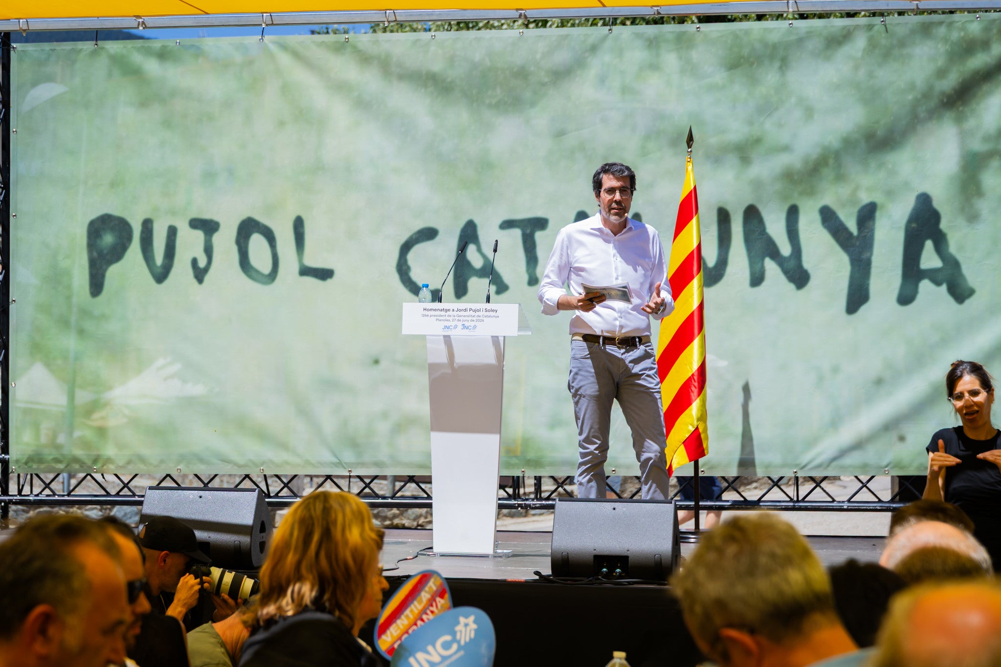 Albert Batalla, en un moment de l'homenatge al president Pujol/Núria Càmara/Junts
