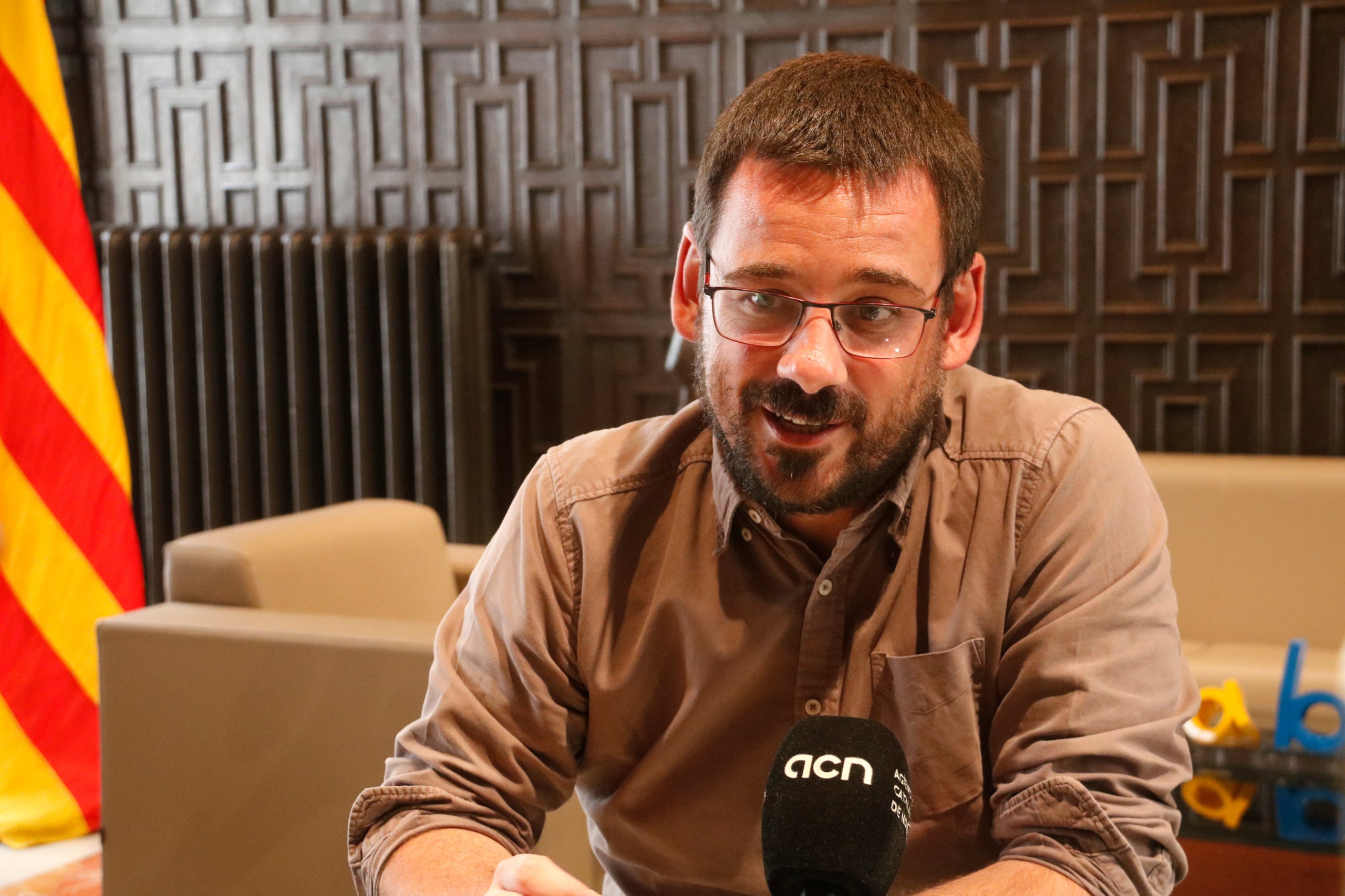 L'alcalde de Girona, Lluc Salellas, en una entrevista amb l'ACN | Marina López (ACN)