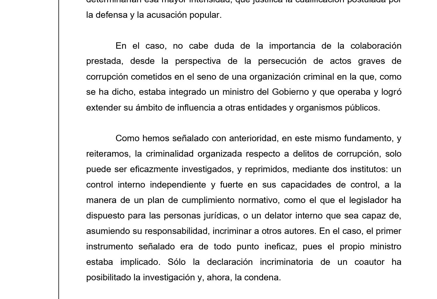 Parte de la sentencia que justifica el atenuante para Aldama/QS