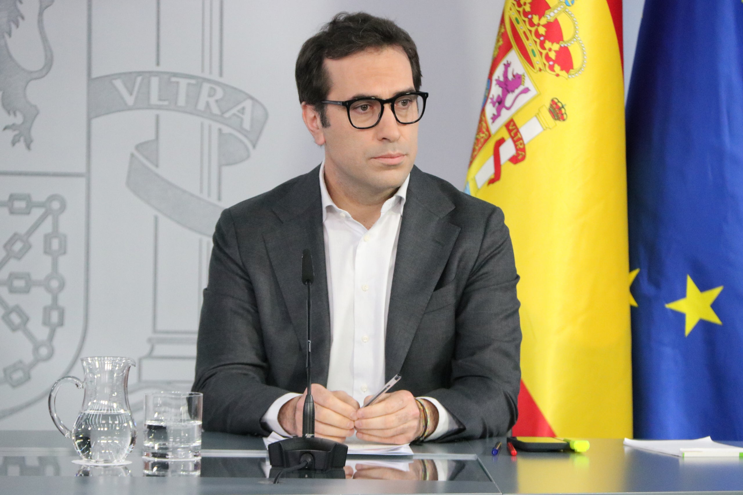 El ministre d'Economia, Carlos Cuerpo, a la roda de premsa del Consell de Ministres / ACN
